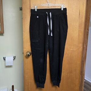 Figs Black Jogger Scrub Pants with Drawstring